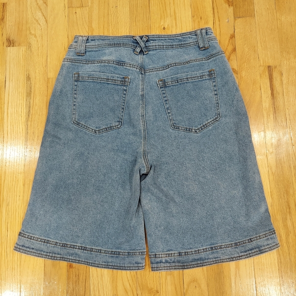 NWT Flamingals Blue Denim Bermuda Shorts (Size: L) - Picture 2 of 8